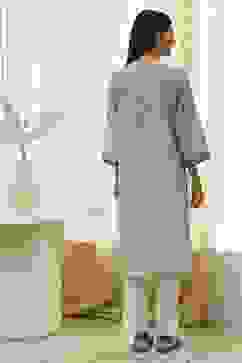 Green Cotton Floral Straight Kurta image number 3