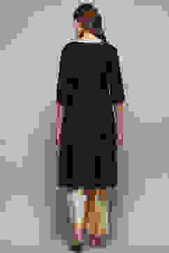 Charcoal Cotton Blend Straight Kurta image number 3