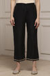 Black Polyester Straight Palazzos image number 4