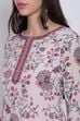 Blue Art Silk Straight Printed Kurti image number 1