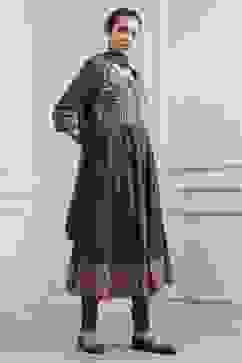 Indigo Cotton Printed Anarkali Suit Set image number 5