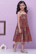 Blue Cotton Flared Printed Kurta Pant Set image number 3