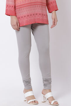 Grey Cotton Lycra Churidar image number 1