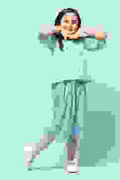 Turquoise Cotton Straight Printed Kurta Set image number 0