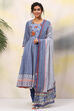 White And Pink Cotton Anarkali Kurta Churidar Suit Set image number 0