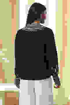 Black Cotton Printed A-Line Short Kurta image number 3