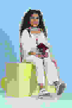 White Cotton Solid Straight Suit Set image number 0