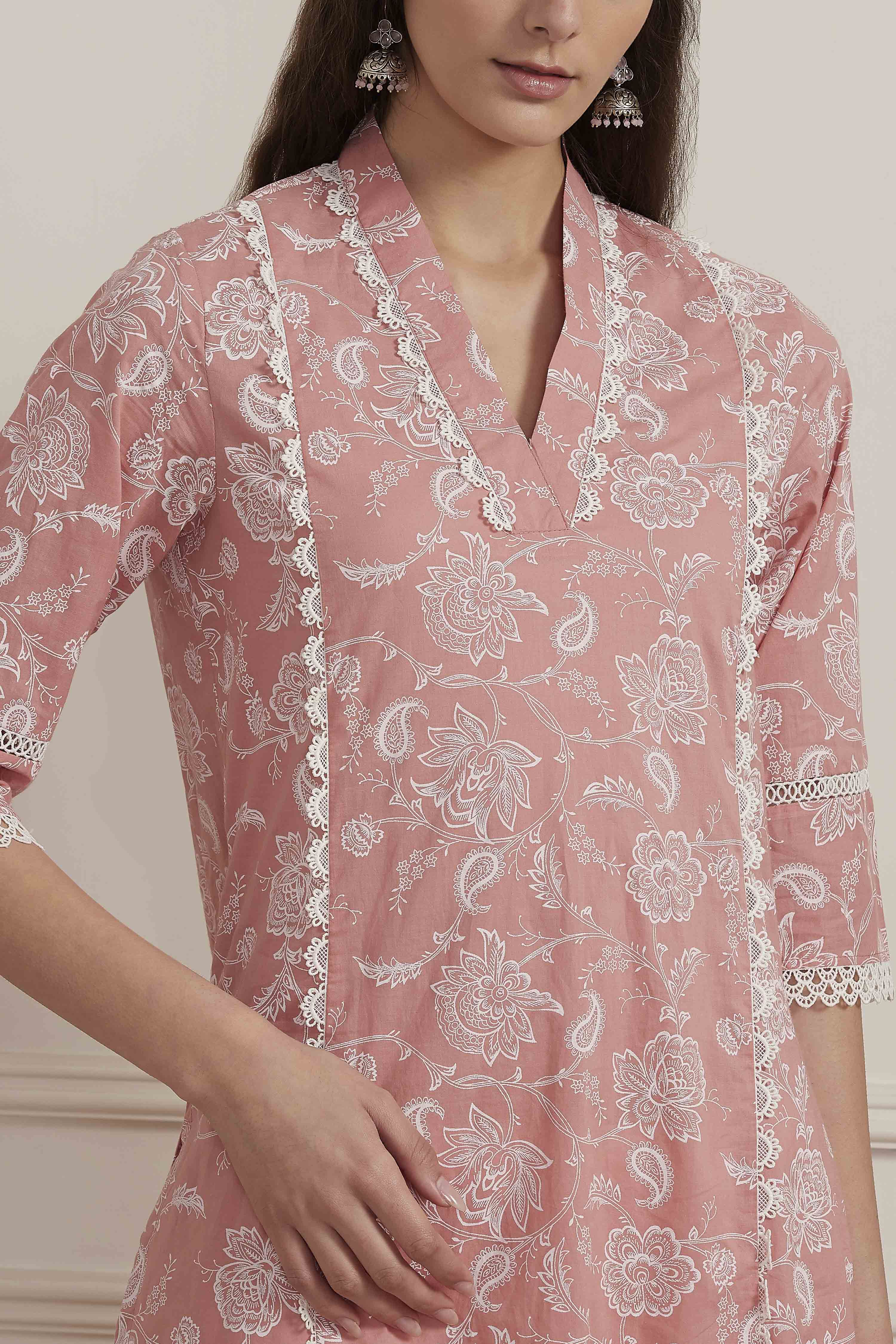 Blue Cotton Straight Kurta image number 1