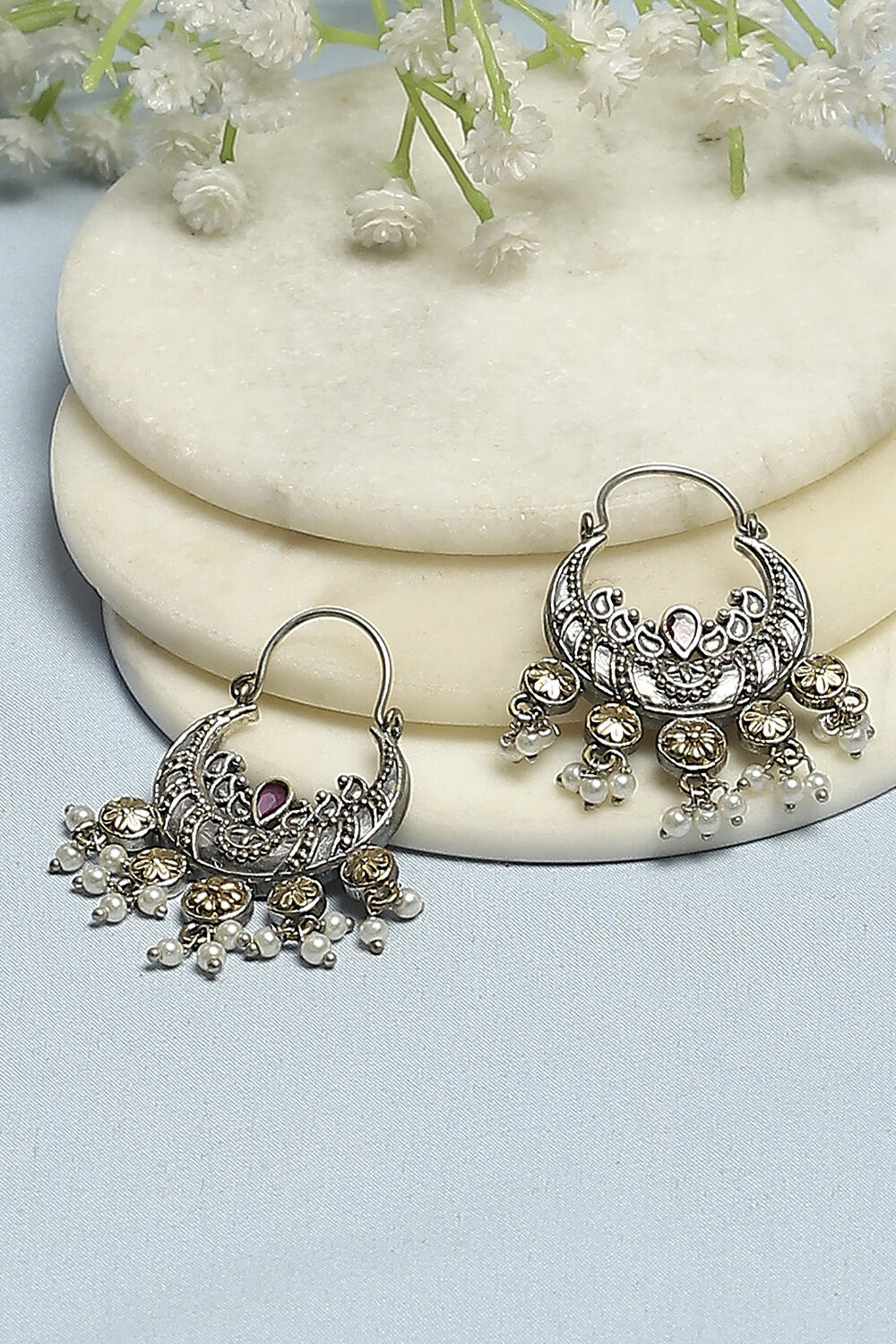Oxidised Gold Earrings image number 0