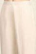 Cream Linen Blend Unstitched Suit Set image number 3