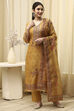 Pink Chanderi Printed Embroidered Unstitched Suit Set image number 1