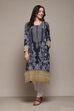 Mustard Poly Cotton Straight Yarndyed Kurta image number 0