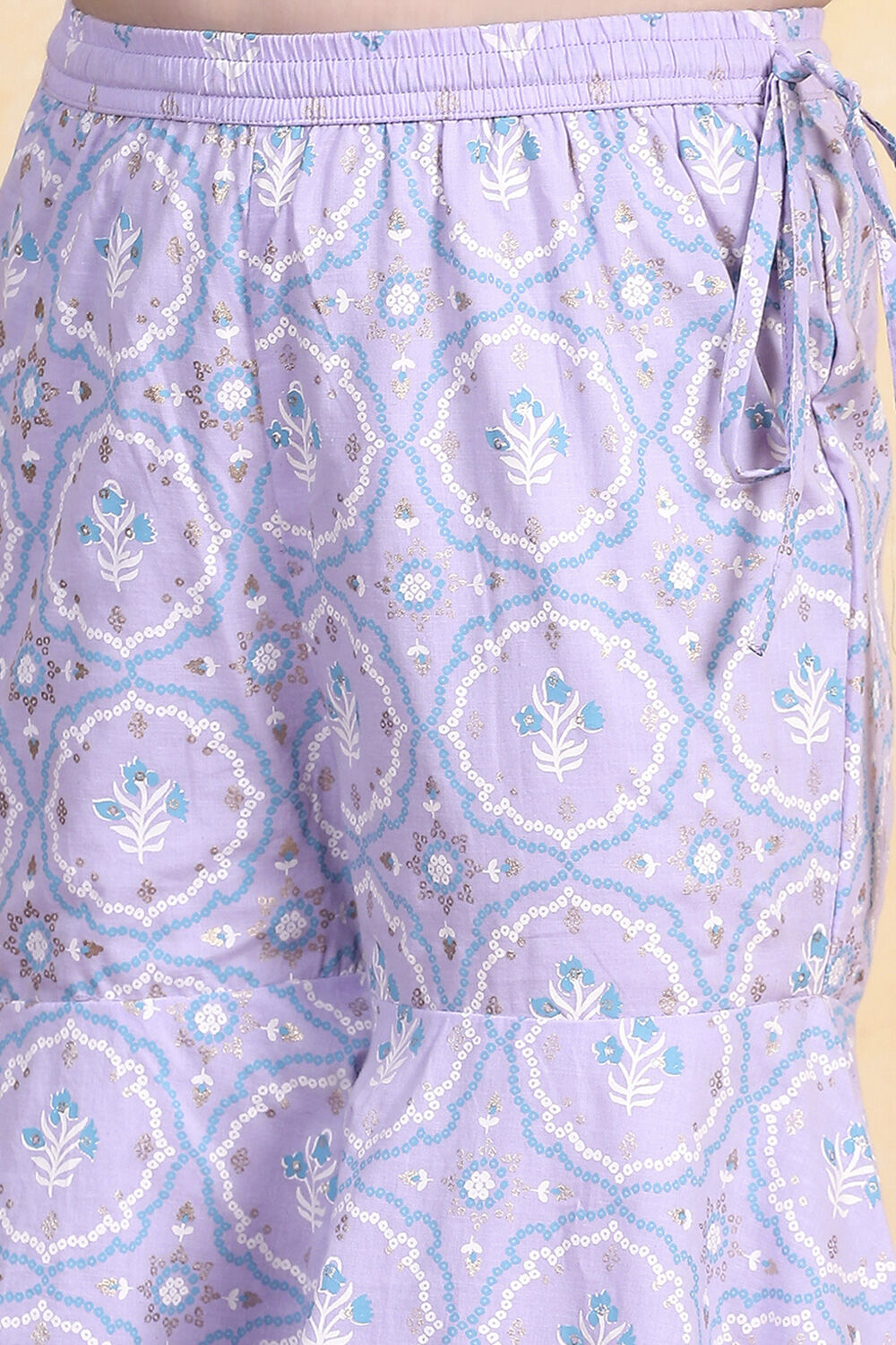 Lavender Cotton Strappy Blouse & Sharara Set image number 2
