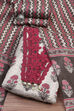 White-Pink Cotton Unstitched Suit Set image number 0