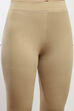 Camel Brown Cotton Blend Skinny Leggings image number 1