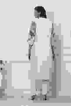 Beige Cotton Floral Printed Straight Kurta Set image number 4