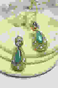 Green Brass Drop & Danglers image number 0