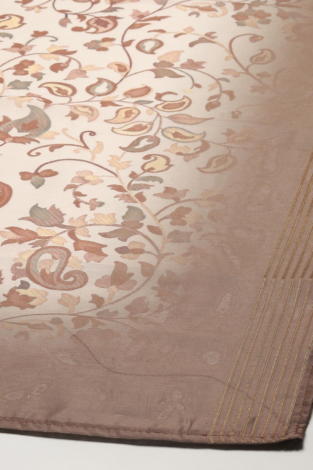 Mustard Tussar Unstitched Suit set image number 4