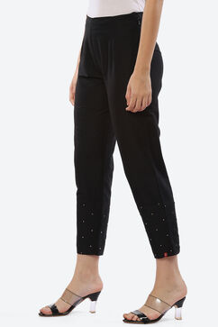 Black Poly Viscose Pants image number 2