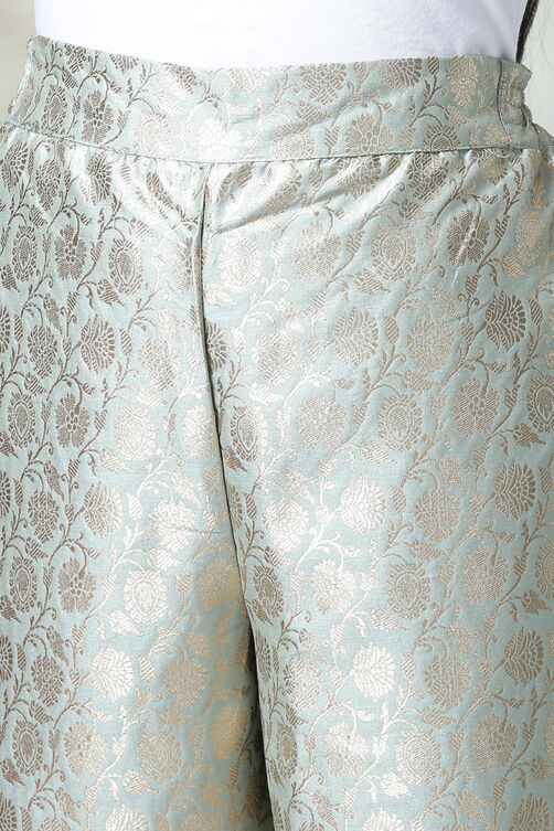 Brown Metallic Cotton Straight Kurta Pants Set image number 2