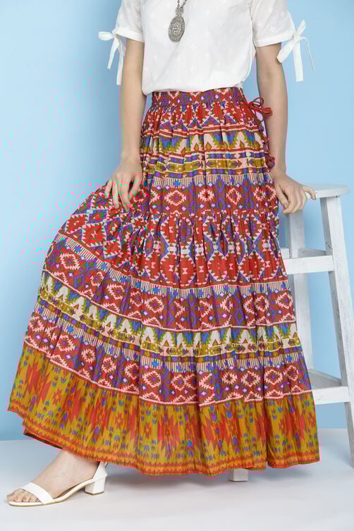 Black Cotton Long Skirt image number 4