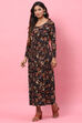 Red LIVA Flared Fusion Dress image number 3