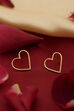 Gold Plated Brass Heart Shaped Stud Earrings image number 0