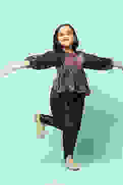 Black Viscose Short Kurta Printed Top image number 0