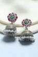 Pink Green Stone Earrings image number 0