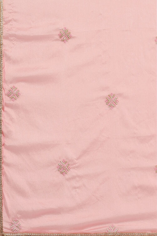 Pink Cotton Blend Unstitched Suit Set image number 5