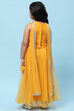 Yellow Poly Chanderi Printed Tasseled Lehenga Set image number 5