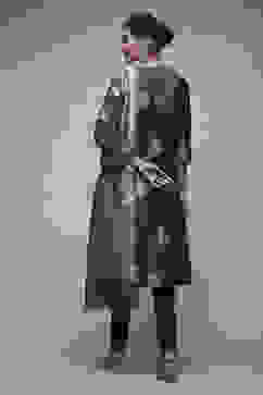 Charcoal Grey Silk Blend Straight Suit Set image number 2