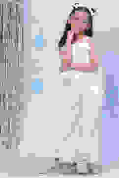 White Cotton Flared Top image number 5