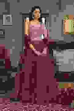 Pink Chanderi Digital Printed Lehenga Set image number 3