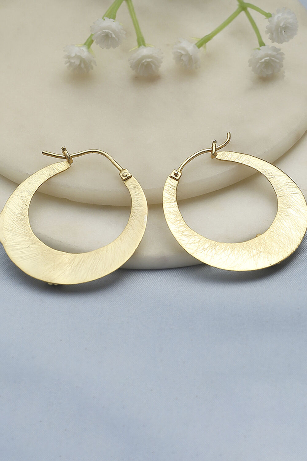 Blue Brass Hoops image number 2