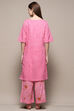 Yellow Cotton Straight Kurta Palazzo Suit Set image number 4