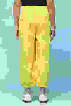 Yellow Cotton Twill Jogger Pants image number 4