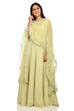 Mint Green Art Silk Cape Gown image number 3