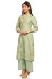 Pista Green Straight Cotton Kurta Palazzo Suit Set image number 3
