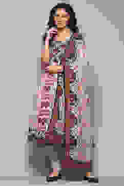 Cream Polyester Anarkali Suit Set image number 7