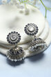 Blue White Brass Jhumka image number 0