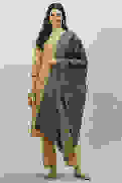 Emerald Green Acrylic Yarndyed Dupatta image number 0