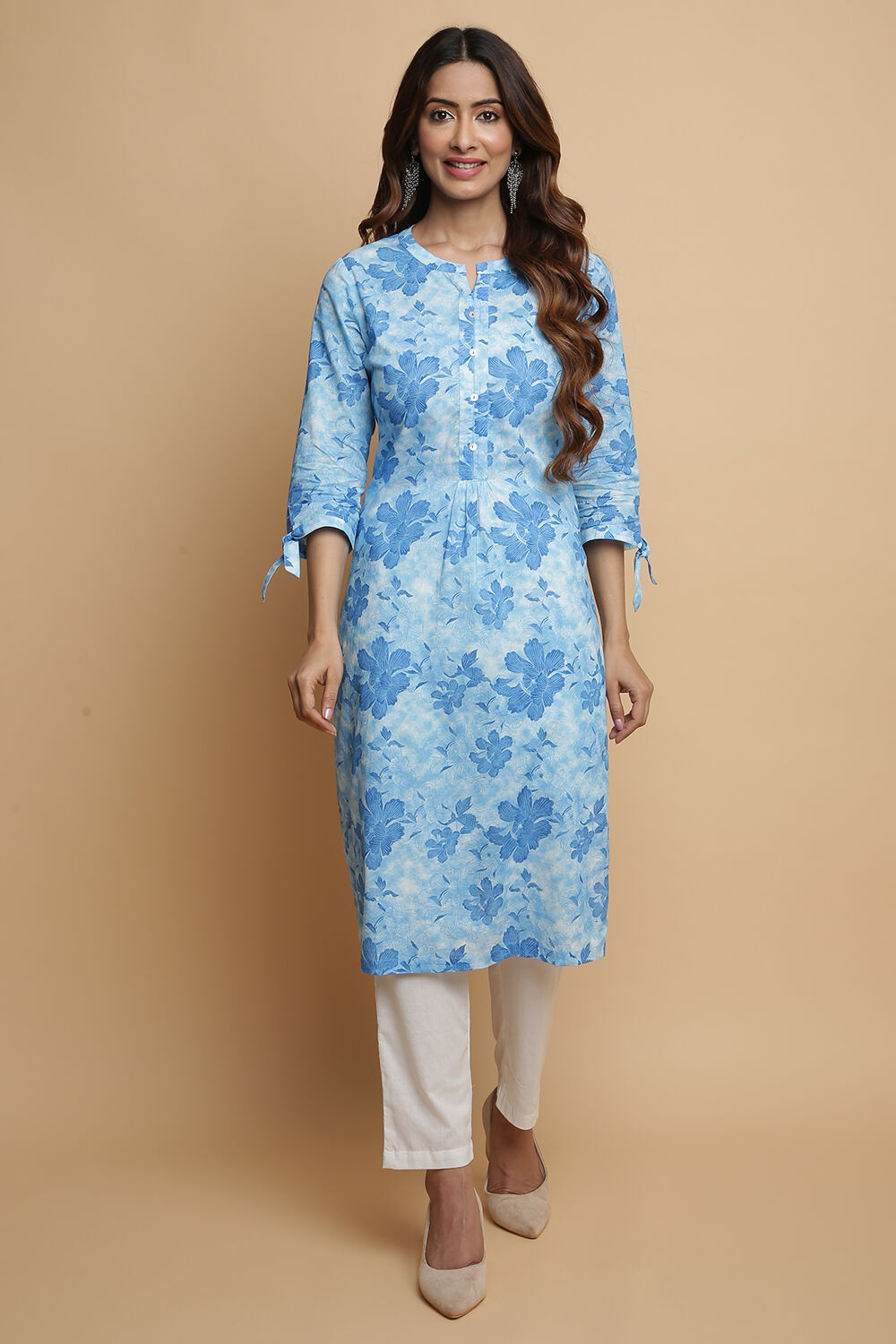 Brick Cotton Straight Kurta Pants Set image number 0