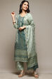 Green Cotton Blend Straight Yarndyed Kurta Suit Set