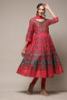 Green Cotton Anarkali Kurta Churidar Suit Set image number 6