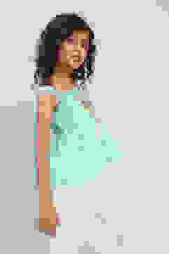 Sky Blue Cotton A-Line Top image number 4