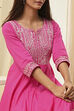 Blue Cotton Embroidered Anarkali Suit Set image number 1