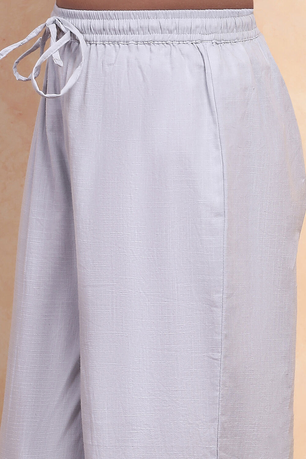 Powder Blue Silk Chanderi Flared Suit Set image number 2