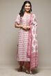 White Cotton Unstitched Suit Set image number 8