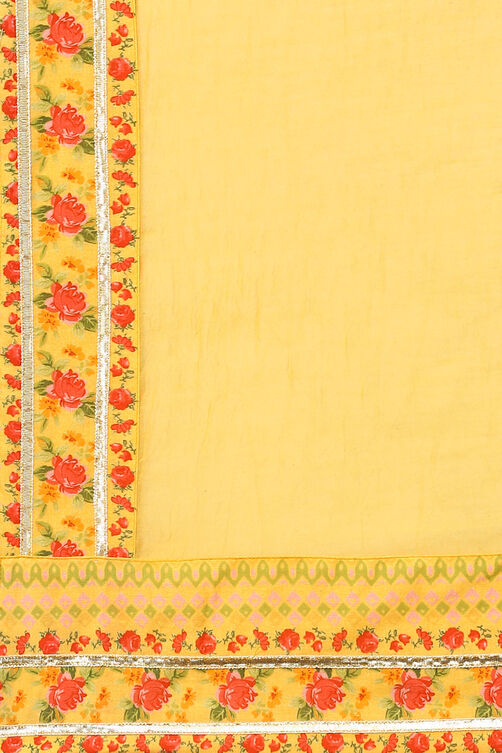 Coral Red And Yellow Cotton Viscose Straight Suit Set image number 2